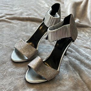 Pierre hardy glitter silver evening heels